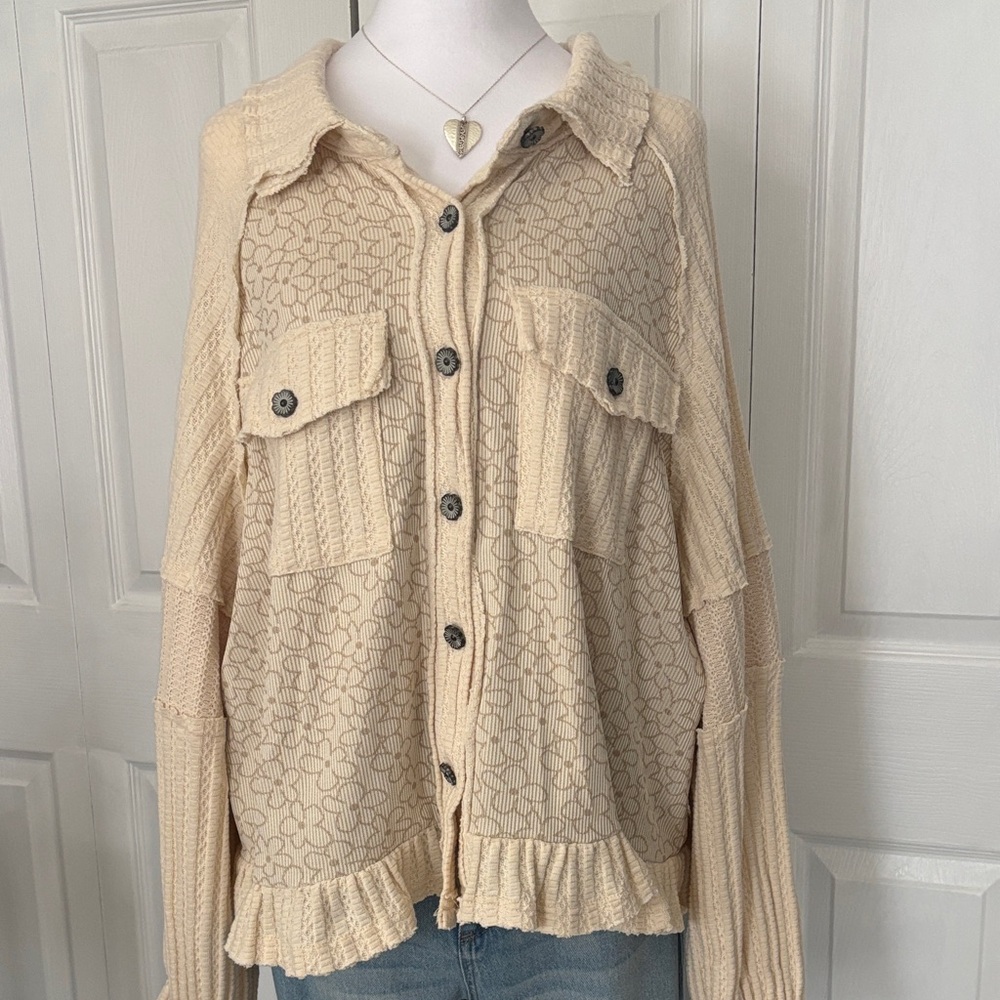 POL Cream Button Down Shirt
